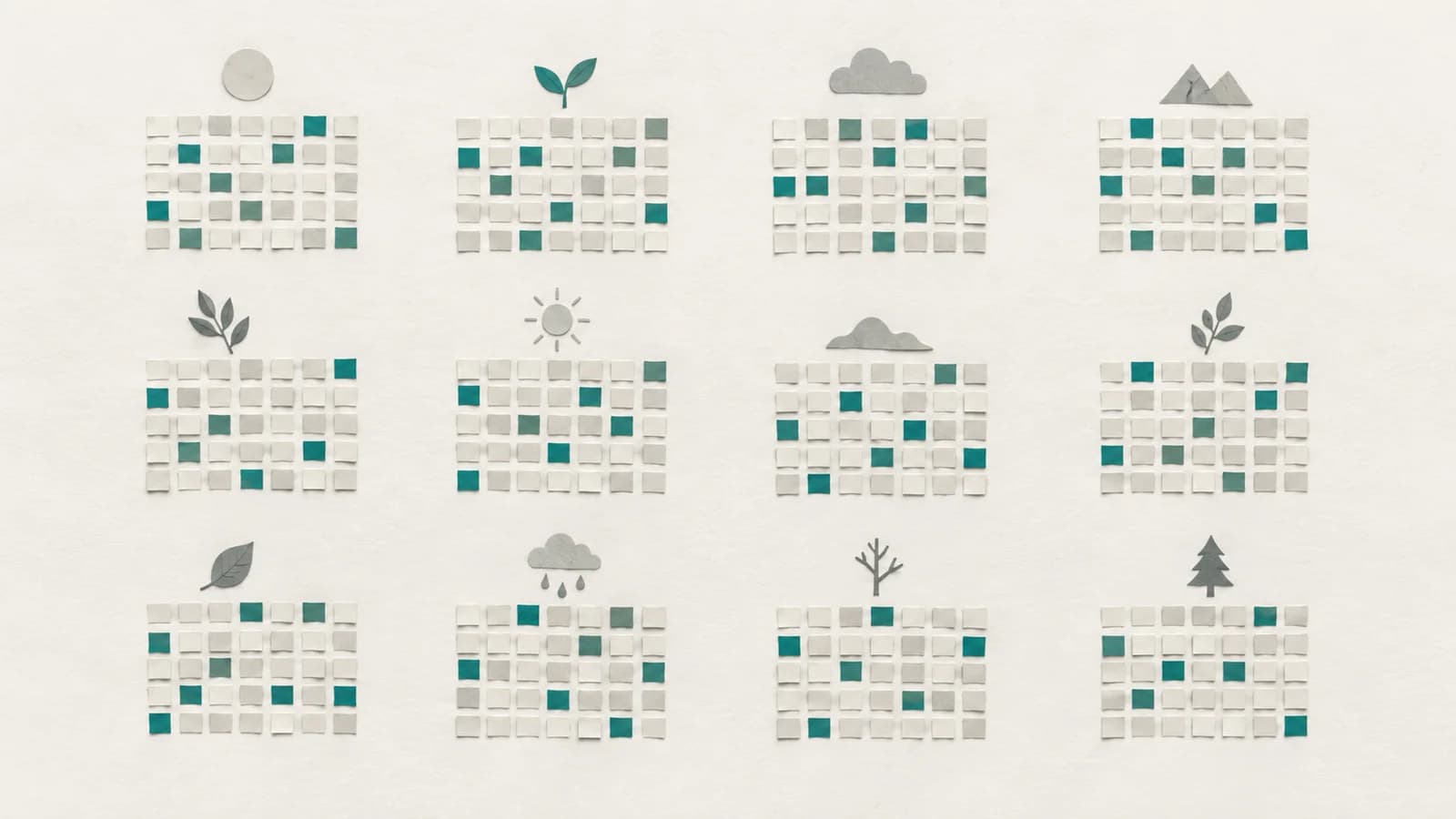 Year in pixels: the grid that shows you a whole year of days
